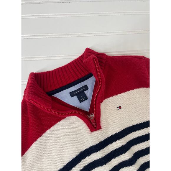 Tommy Hilfiger Striped Quarter Zip Pullover - Academics Pants Boys Bundle Size 6 - Picture 4 of 7